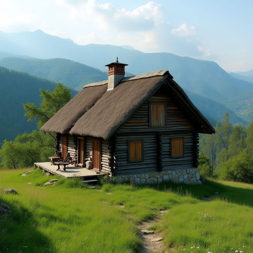 Karadeniz yaylalarında ahşap bir ev