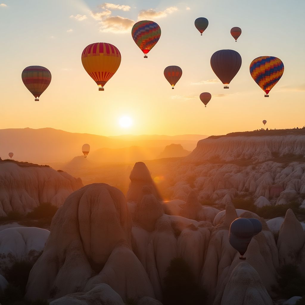 Kapadokya'da sıcak hava balonları